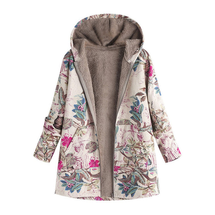Womens Printed Jacket Vintage Style with Front Pockets