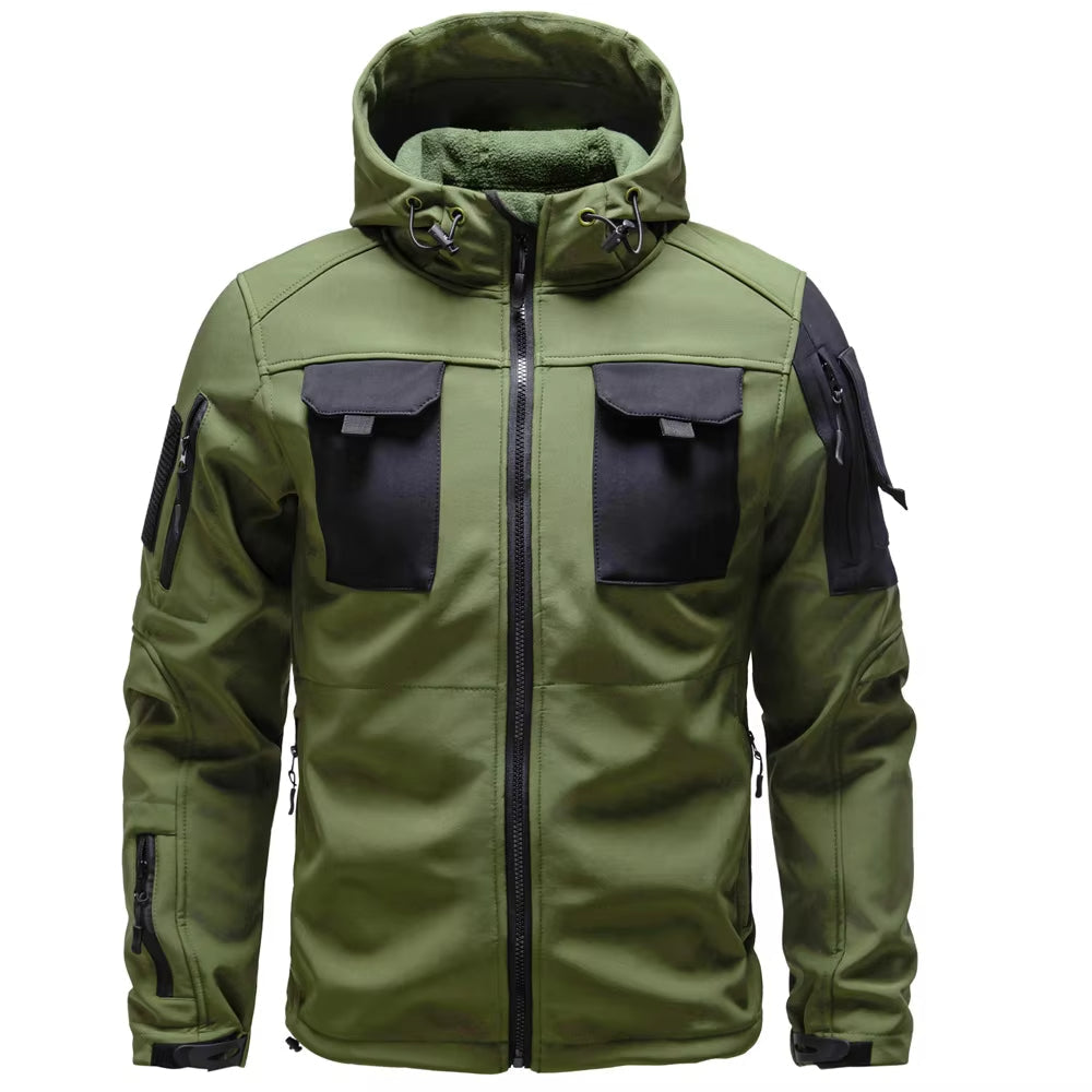 Mens Military Jacket Waterproof Multiple Pockets