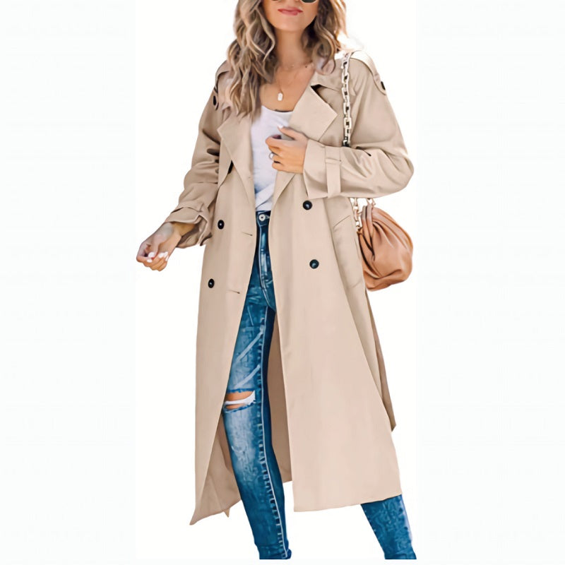 Womens Long Trench Coat Lightweight Autumn Style