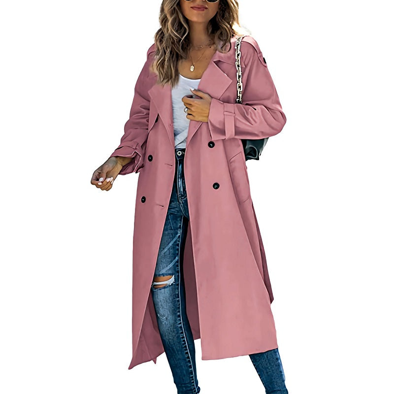 Womens Long Trench Coat Lightweight Autumn Style