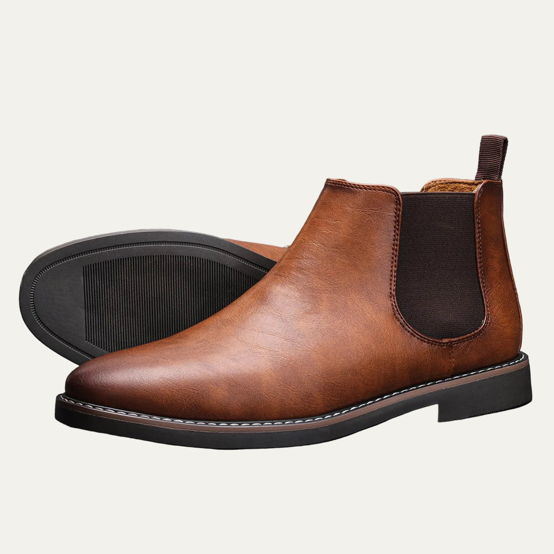 Mens Chelsea Boots Smooth Leather Classic Style