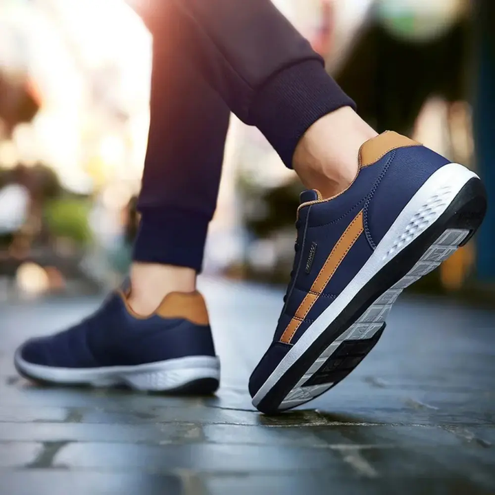Mens Orthopedic Leather Sneakers Supportive Breathable