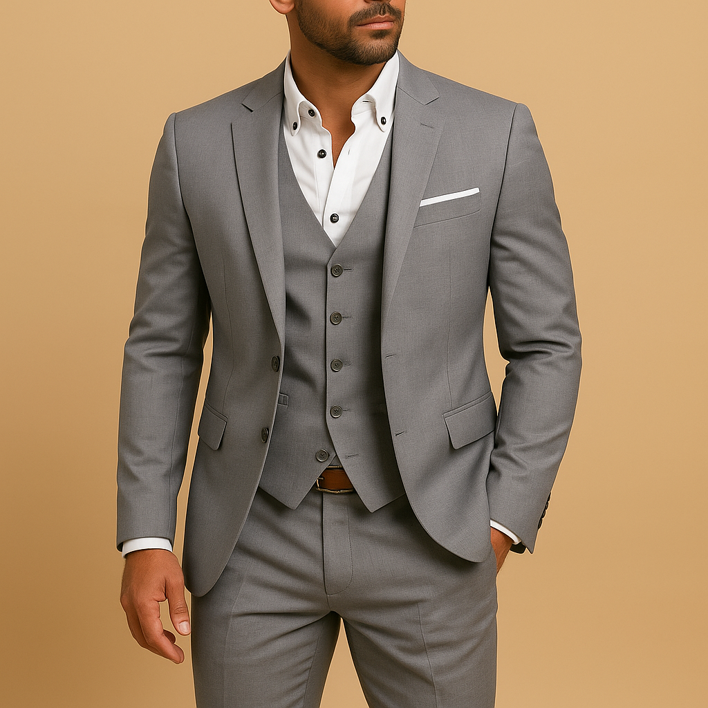 Mens Three-Piece Suit Slim Fit Blazer and Pants - BritishMode