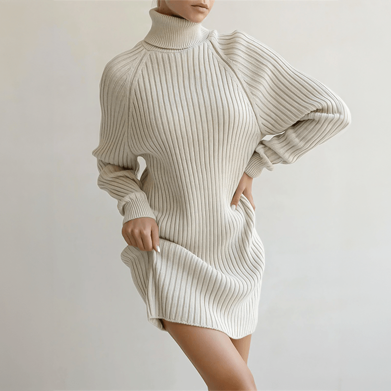 Womens Sweater Dress Knit Long Sleeve Winter - BritishMode
