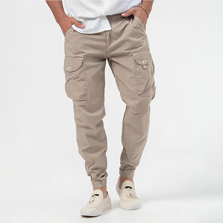 Mens Cargo Pants Slim Fit with Extra Pockets