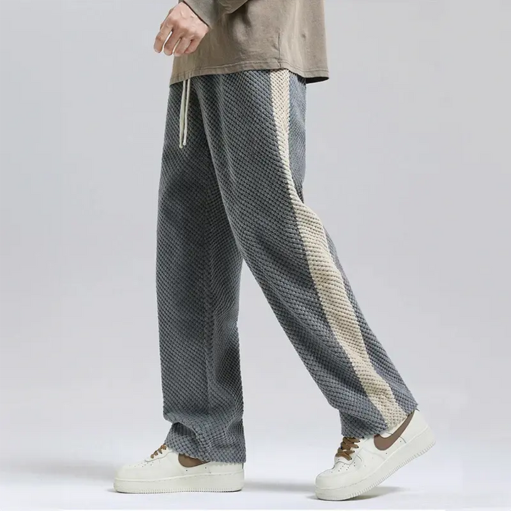 Mens Jogging Pants Embossed Corduroy Relaxed Fit - BritishMode