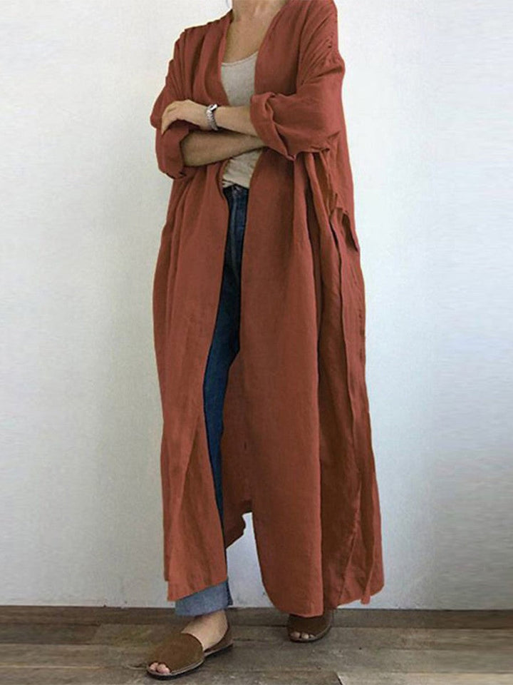Womens Long Duster Coat Relaxed Fit - BritishMode
