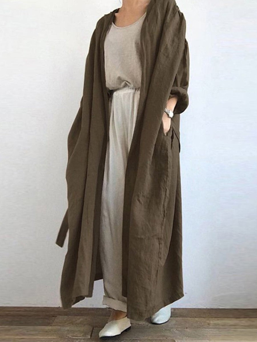 Womens Long Duster Coat Relaxed Fit