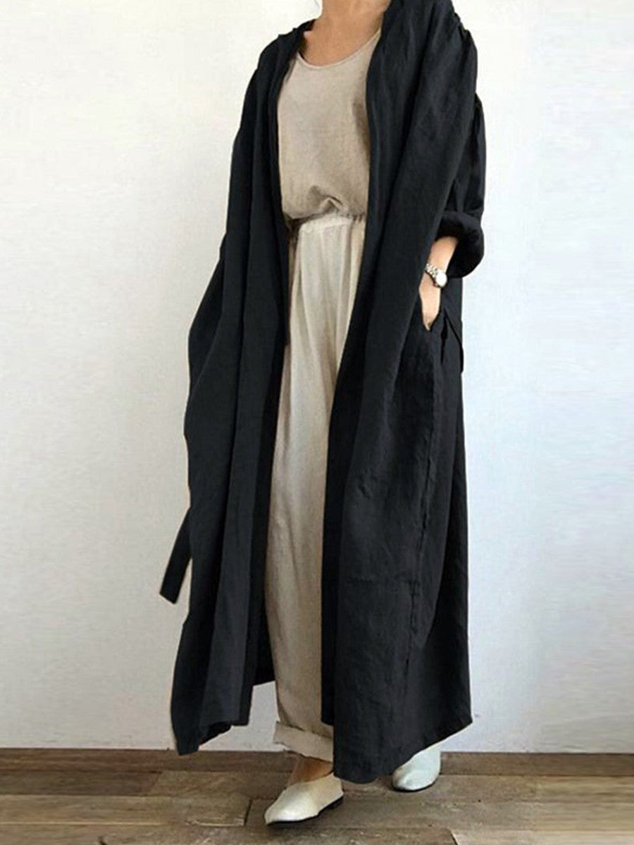 Womens Long Duster Coat Relaxed Fit