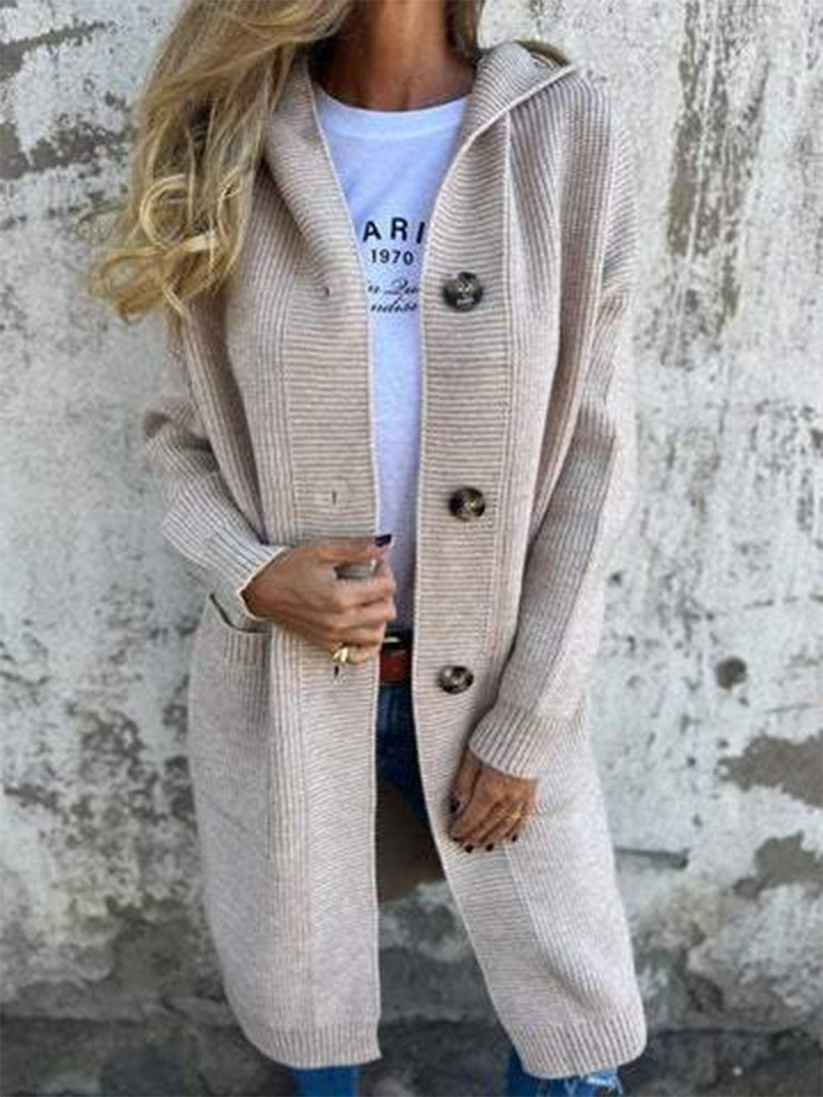 Womens Hooded Cardigan Cozy Oversized Fit - BritishMode