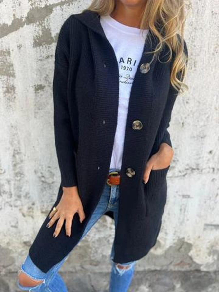 Womens Hooded Cardigan Cozy Oversized Fit