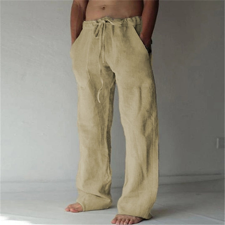 Mens Linen Pants Breathable Casual Comfort Fit