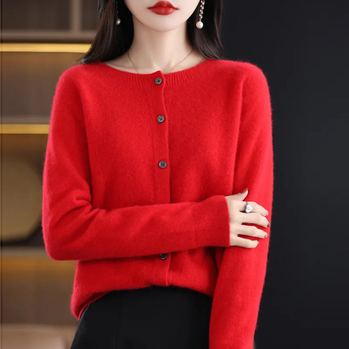 Womens Merino Wool Cardigan Classic Fit
