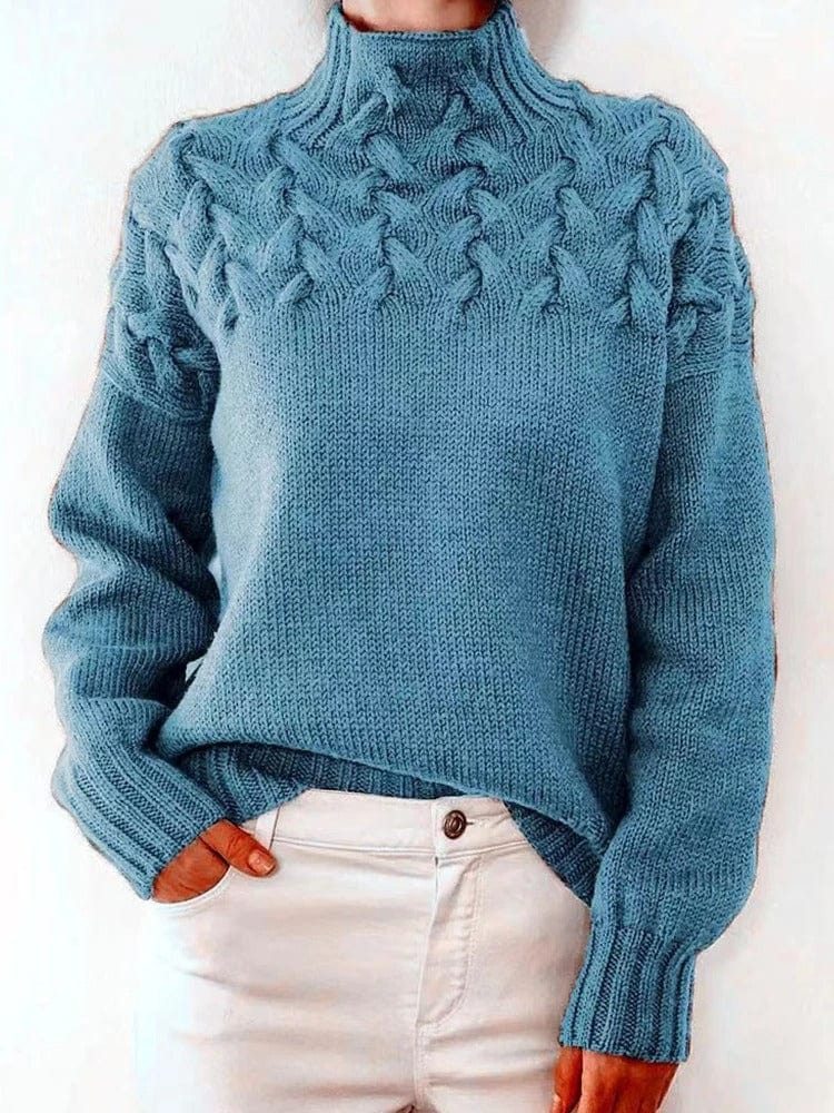 Womens Knit Sweater Wool Blend Warm Fit
