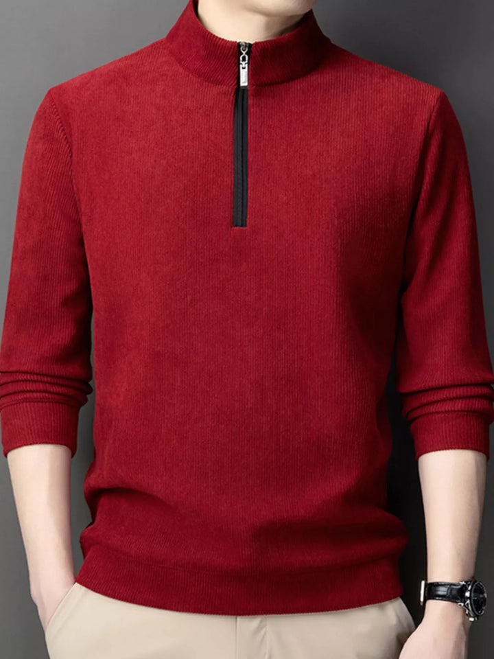 Mens Big and Tall Corduroy Zipper Sweatshirt Relaxed Fit