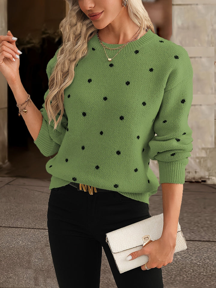 Womens Sweater Polka Dot Casual Comfortable Fit