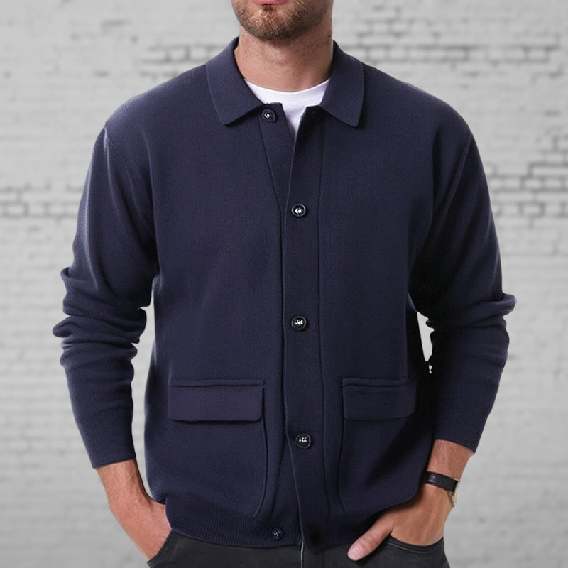 Mens Button Cardigan Sweater Classic Fit - BritishMode