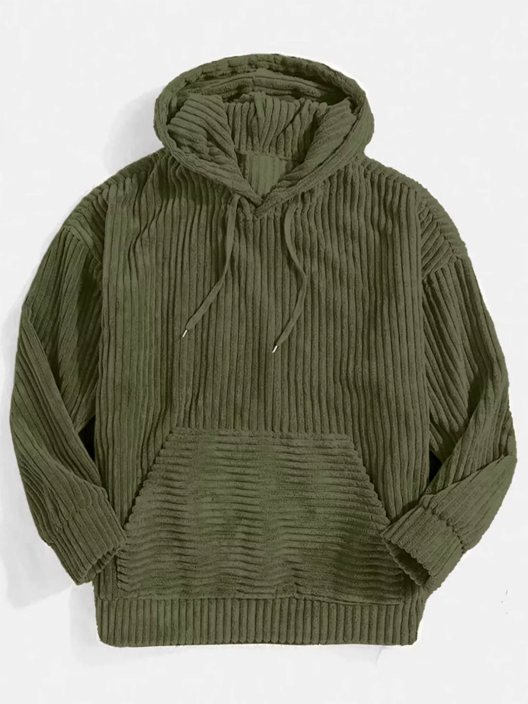 Mens Corduroy Hooded Jacket Relaxed Fit Large Size - BritishMode