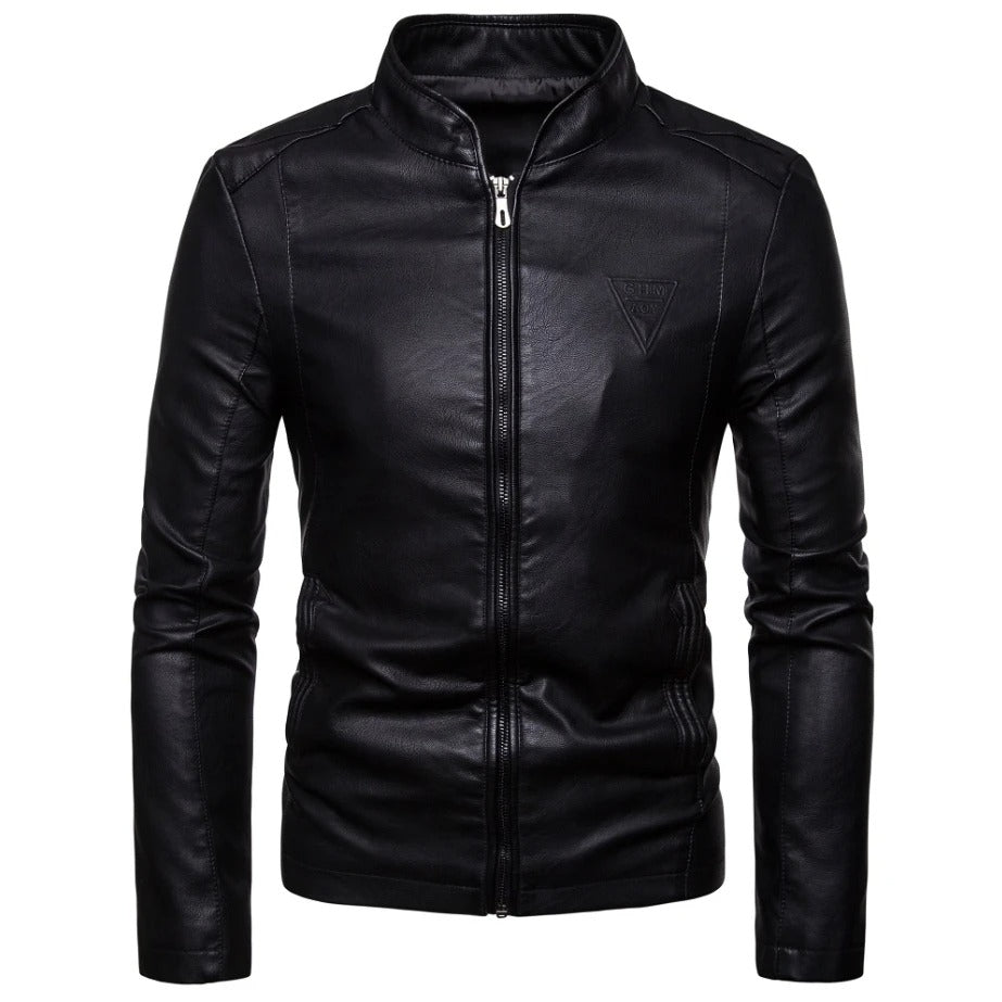Mens Slim Faux Leather Jacket Classic Fit - BritishMode