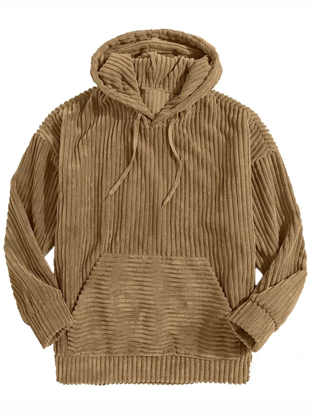 Mens Corduroy Hooded Jacket Relaxed Fit Large Size
