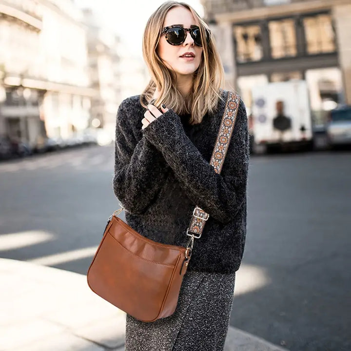 Womens Vegan Leather Shoulder Bag Stylish Crossbody