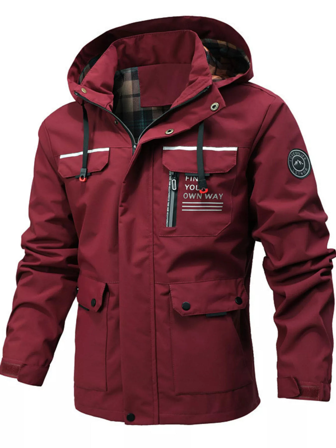 Unisex Waterproof Hooded Parka Jacket Large Size