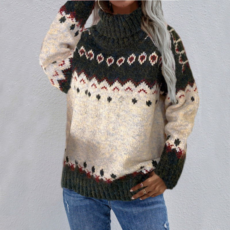 Womens Knit Sweater Cozy Nordic Style