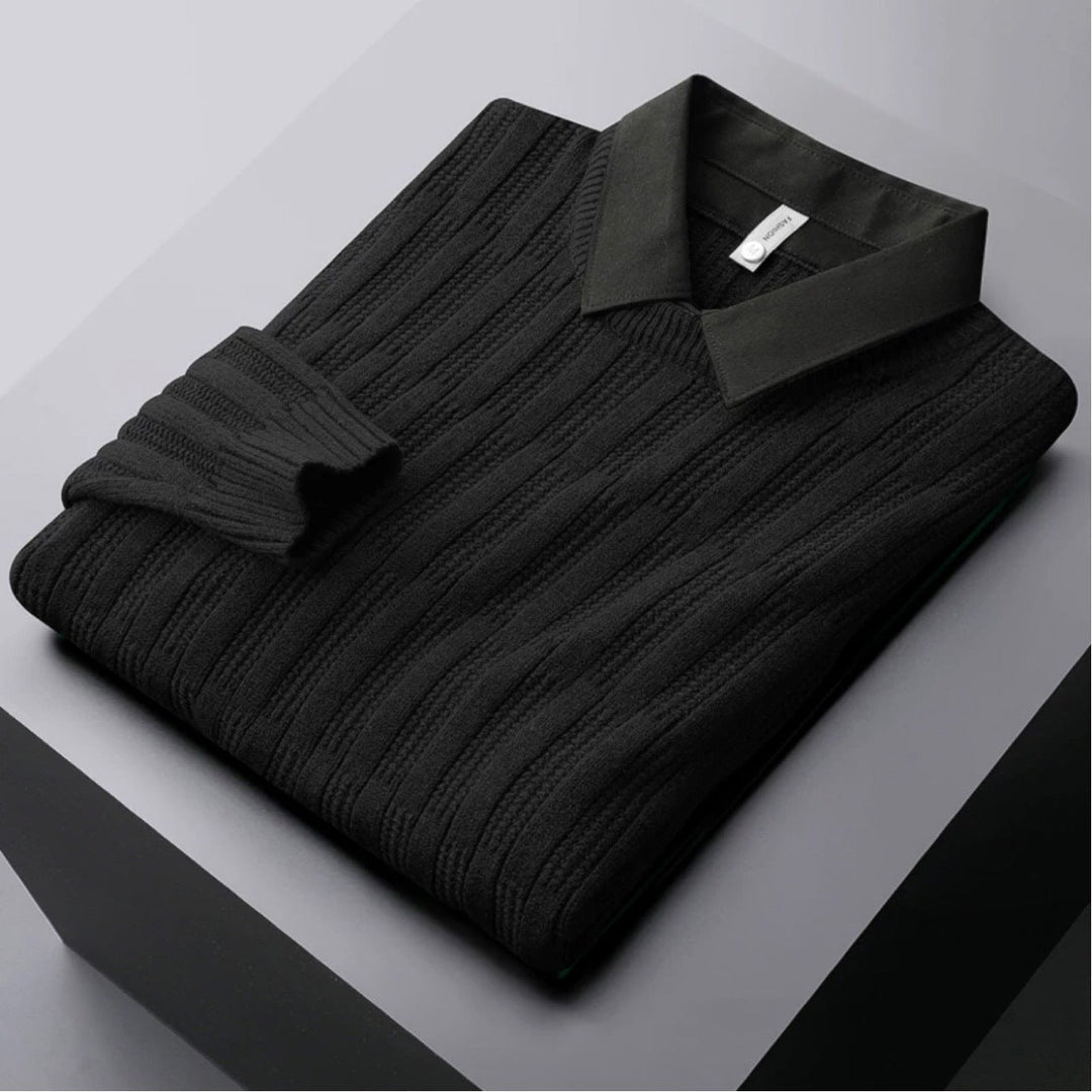 Mens Crew Neck Sweater Textured Classic Fit