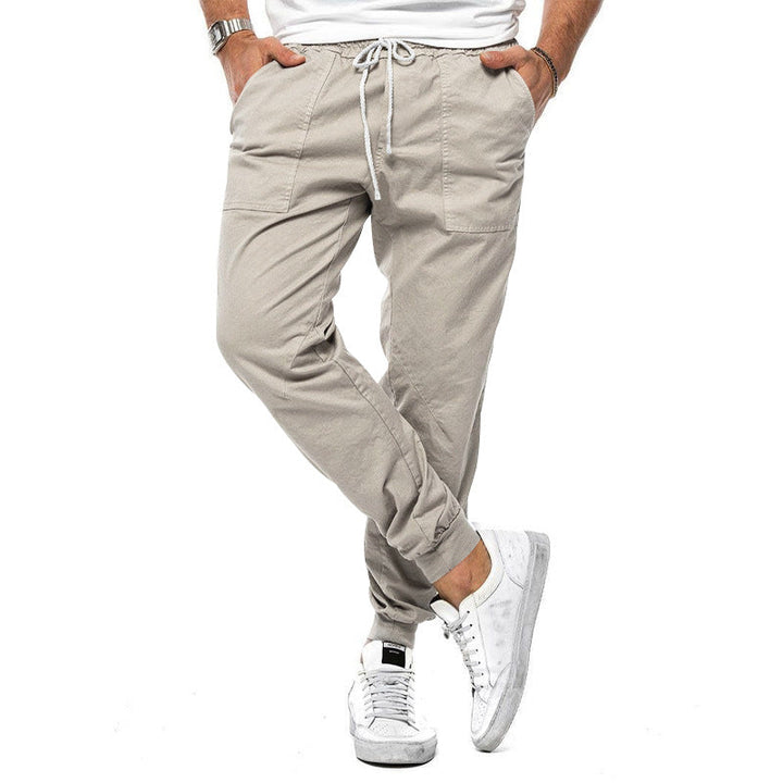 Mens Cargo Pants Drawstring Waist Relaxed Fit