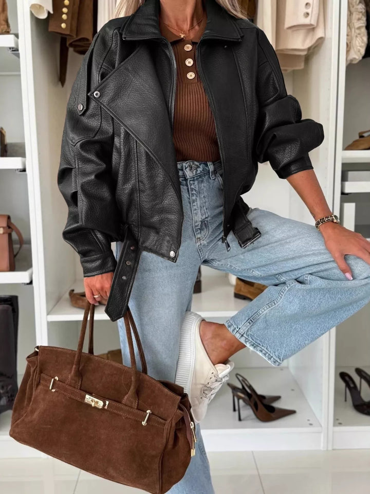 Mens Biker Jacket Genuine Leather Classic Fit - BritishMode