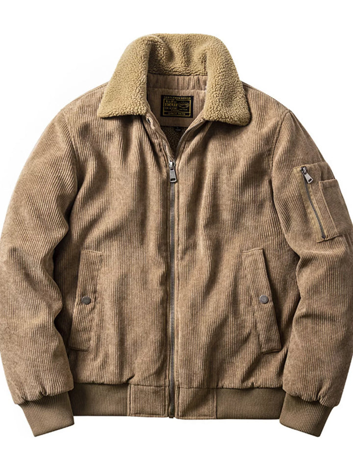 Mens Fuzzy Corduroy Jacket Big and Tall Fit
