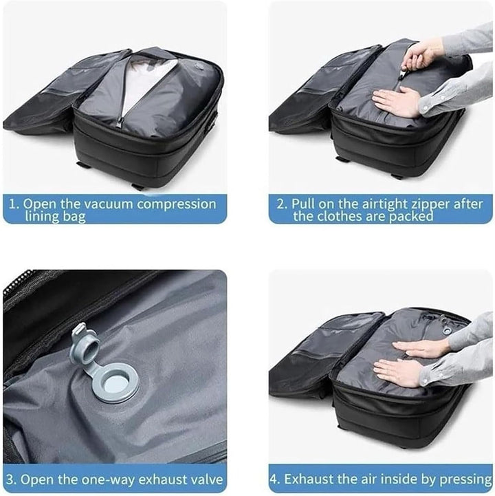 Unisex Expandable Compression Travel Backpack with Anti-Theft Lock