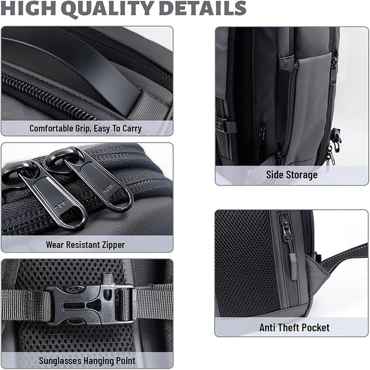 Unisex Expandable Compression Travel Backpack with Anti-Theft Lock
