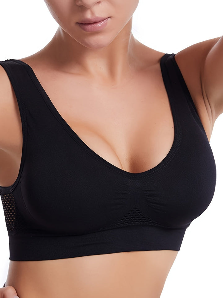 Womens Seamless Padded Sports Bra Breathable Supportive Activewear