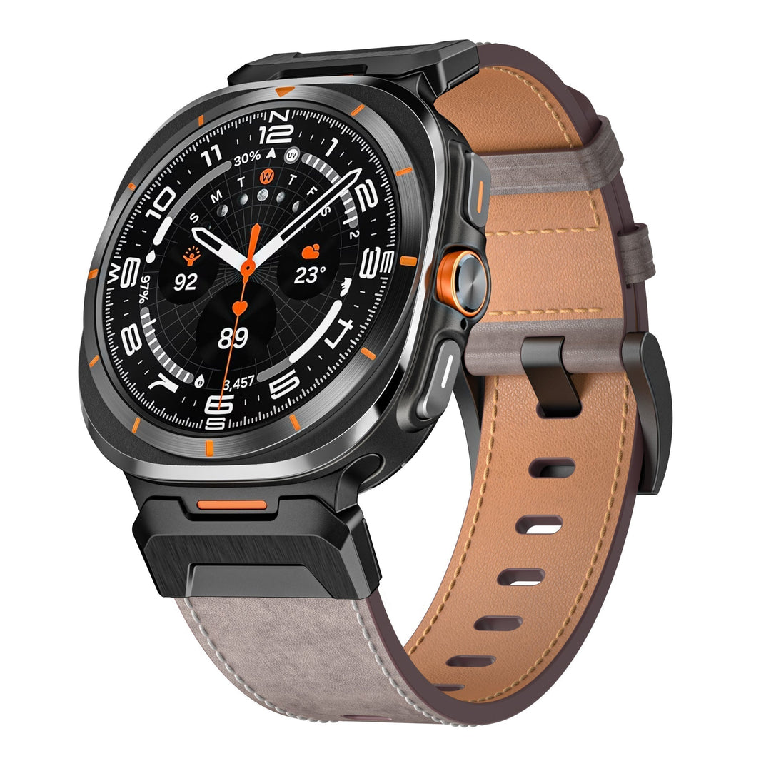 Mens Leather Watch Band Rugged Style