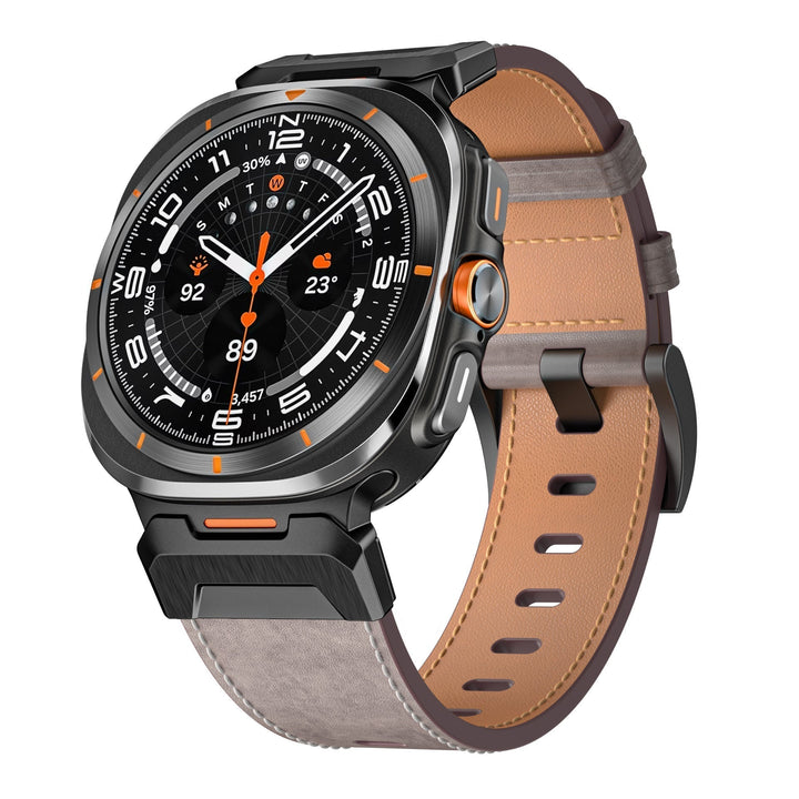 Mens Leather Watch Band Rugged Style