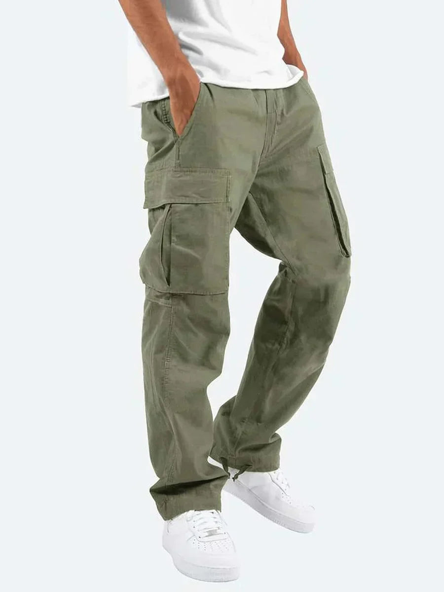Womens Straight Leg Cargo Trousers Relaxed Fit
