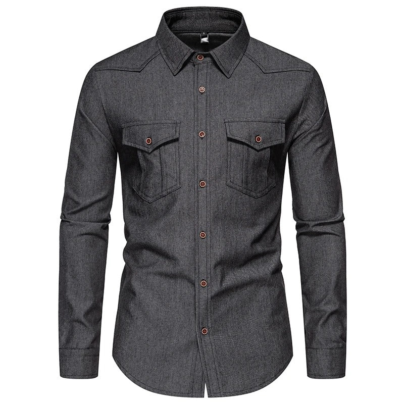 Mens Denim Shirt Classic Fit Stylish