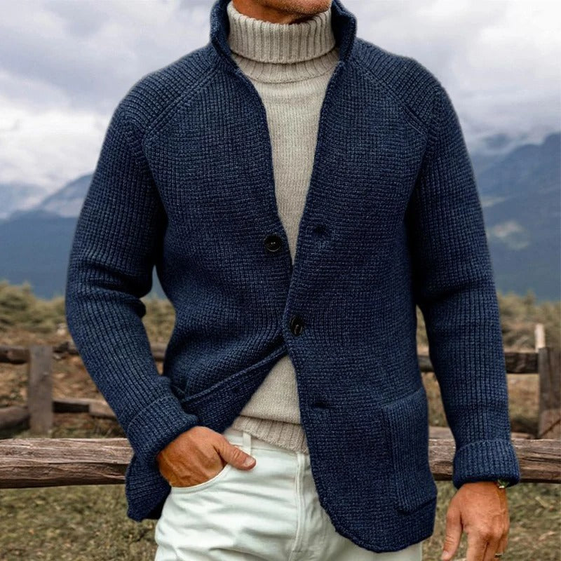 Unisex Knitted Jacket Classic Crew Neck