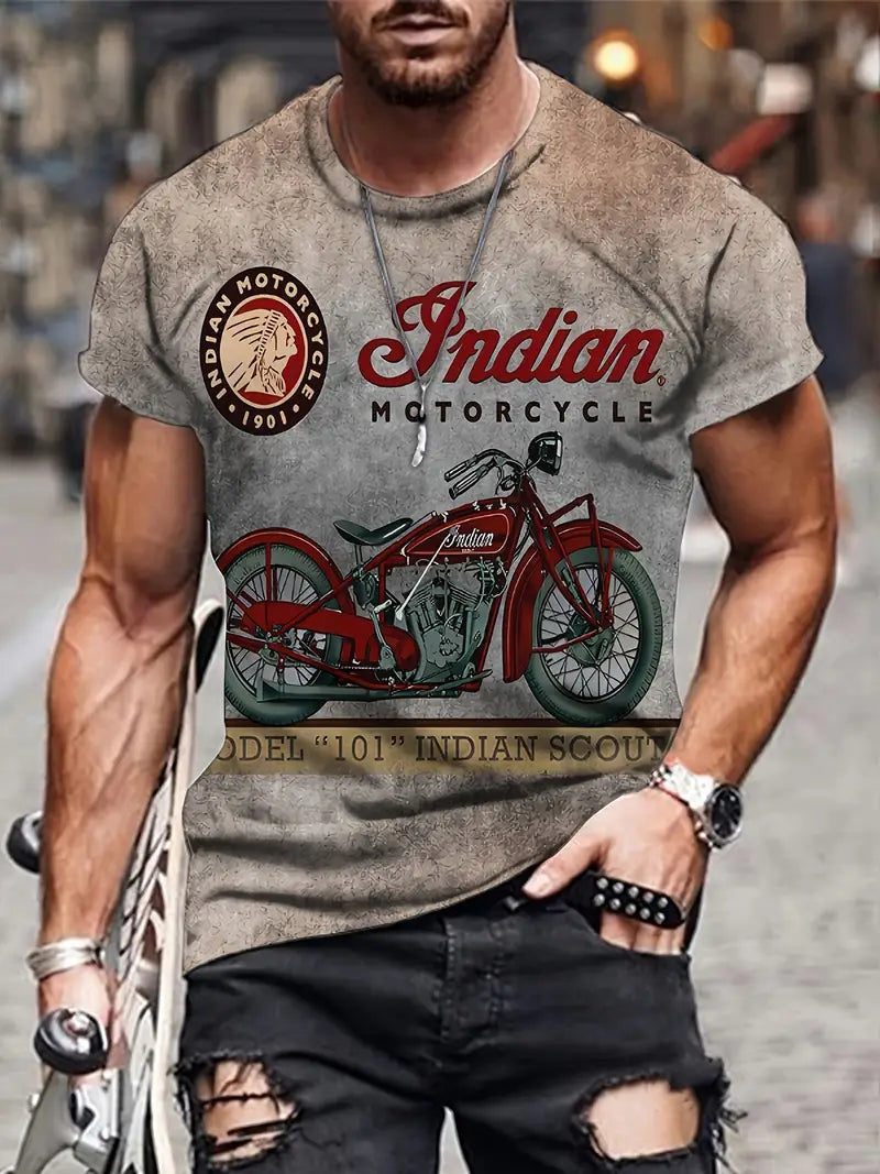Mens T-Shirt Cotton Retro Graphic Fit - BritishMode