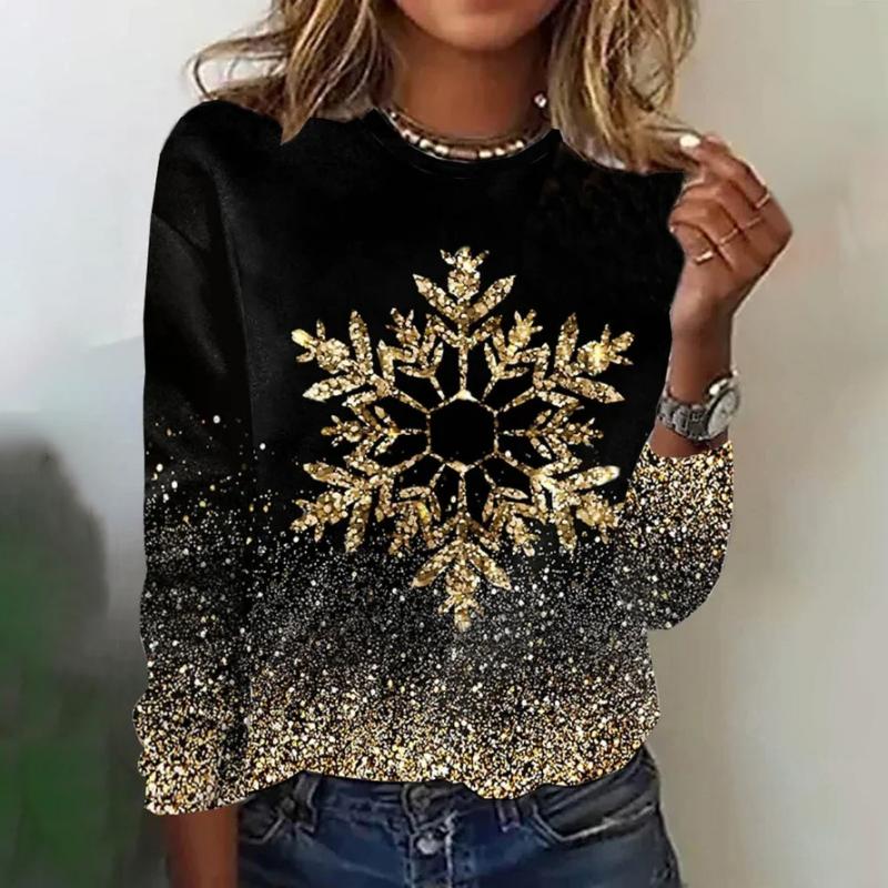 Womens Sweater with Sequin Snowflake Design - BritishMode