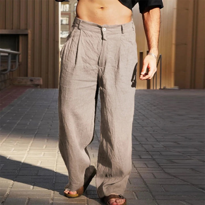 Womens Lightweight Linen Trousers Relaxed Fit