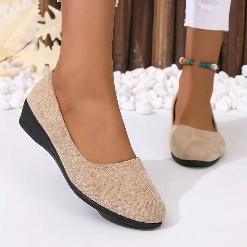 Womens Slip-On Flat Shoes Solid Design