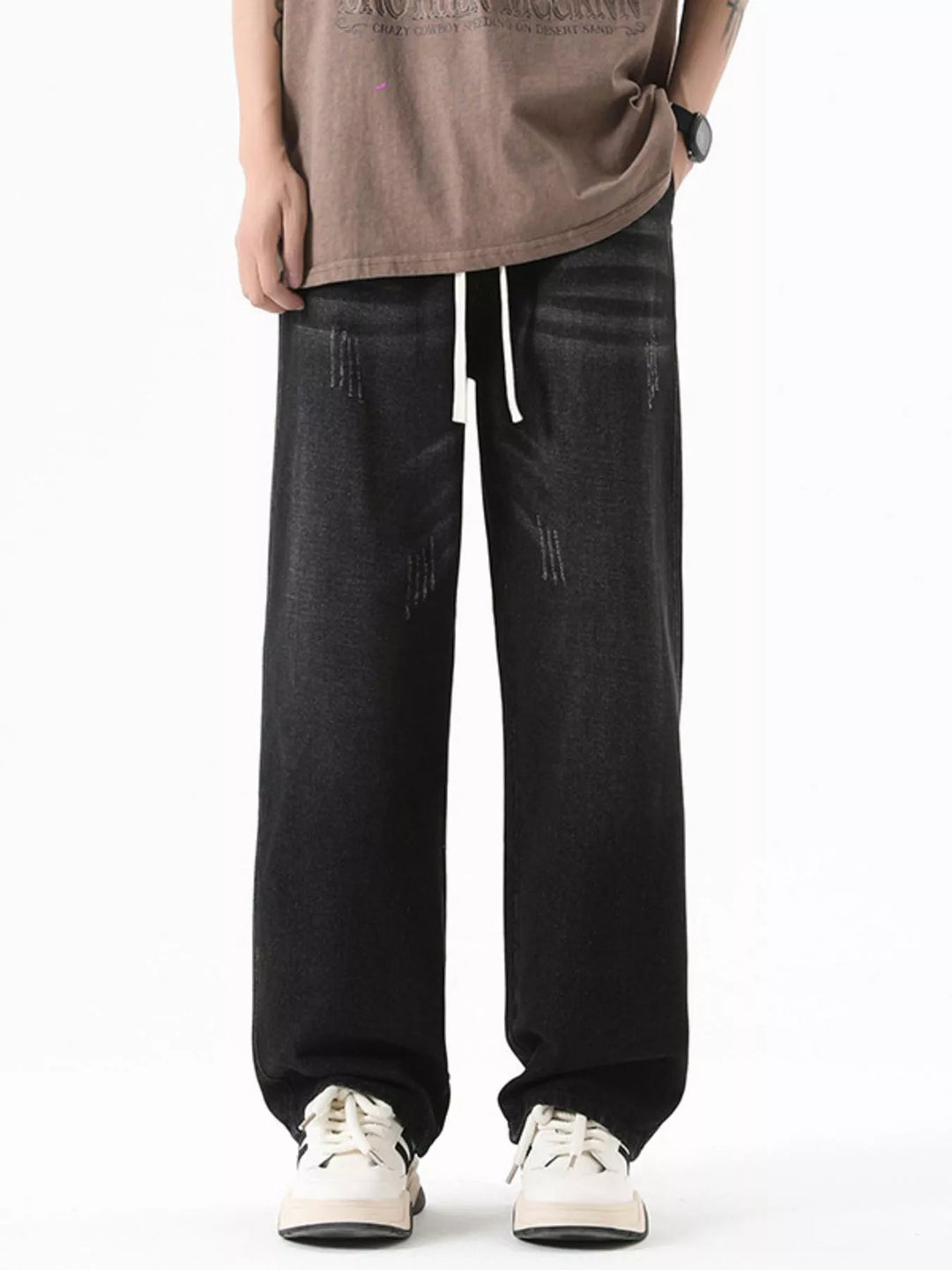 Mens Relaxed Fit Loose Leg Jeans Plus Size