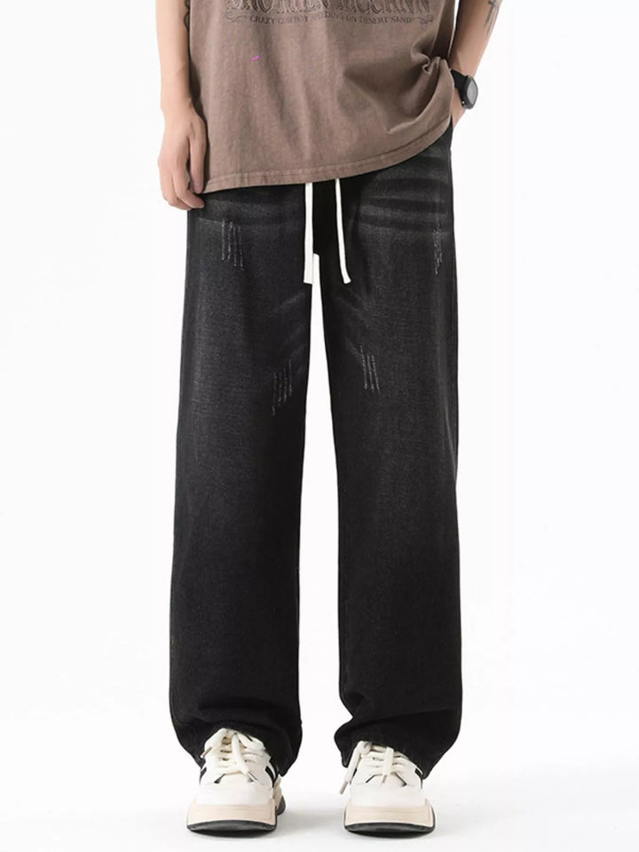 Mens Relaxed Fit Loose Leg Jeans Plus Size