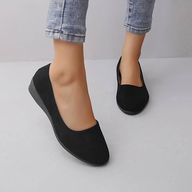 Womens Slip-On Flat Shoes Solid Design - BritishMode