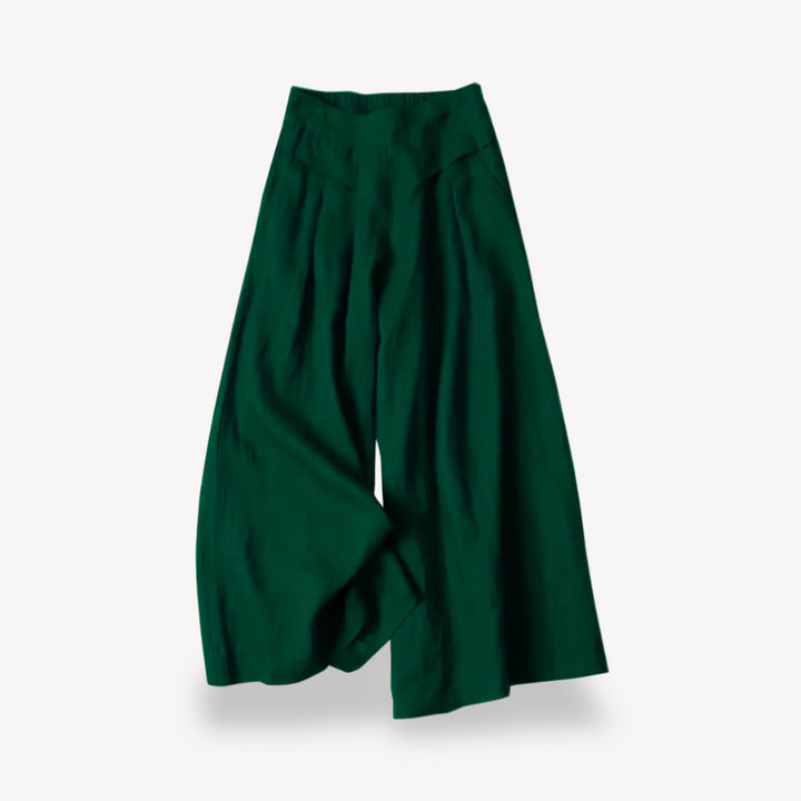 Womens Linen Culottes Wide Leg Relaxed Fit