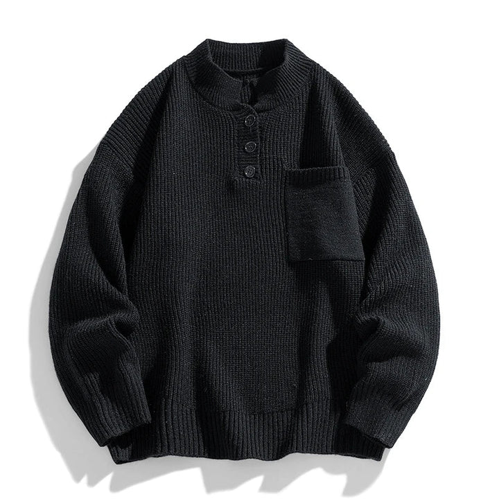 Mens Winter Sweater Wool Blend Regular Fit with Pockets