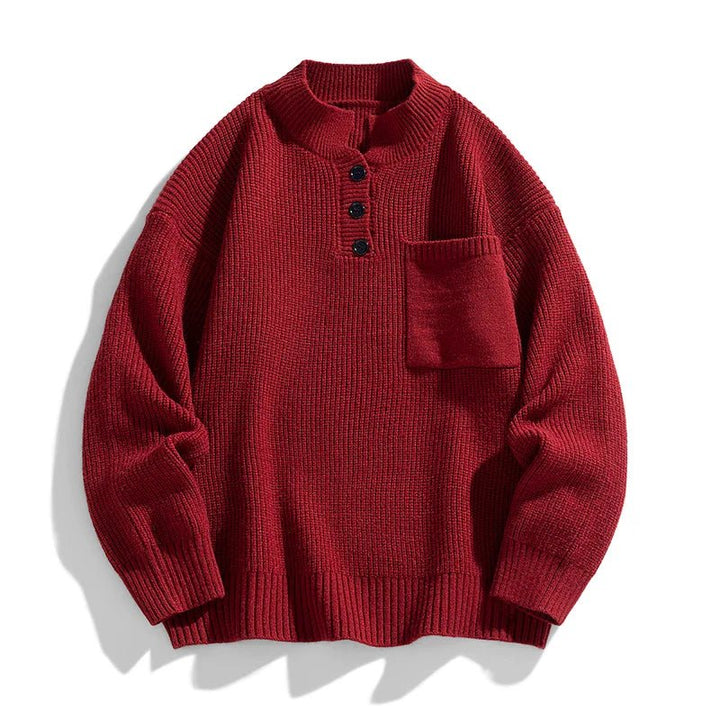 Mens Winter Sweater Wool Blend Regular Fit with Pockets