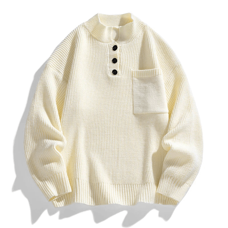 Mens Winter Sweater Wool Blend Regular Fit with Pockets - BritishMode